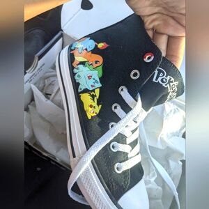 Pokemon converse 3Y black and white anime shoes